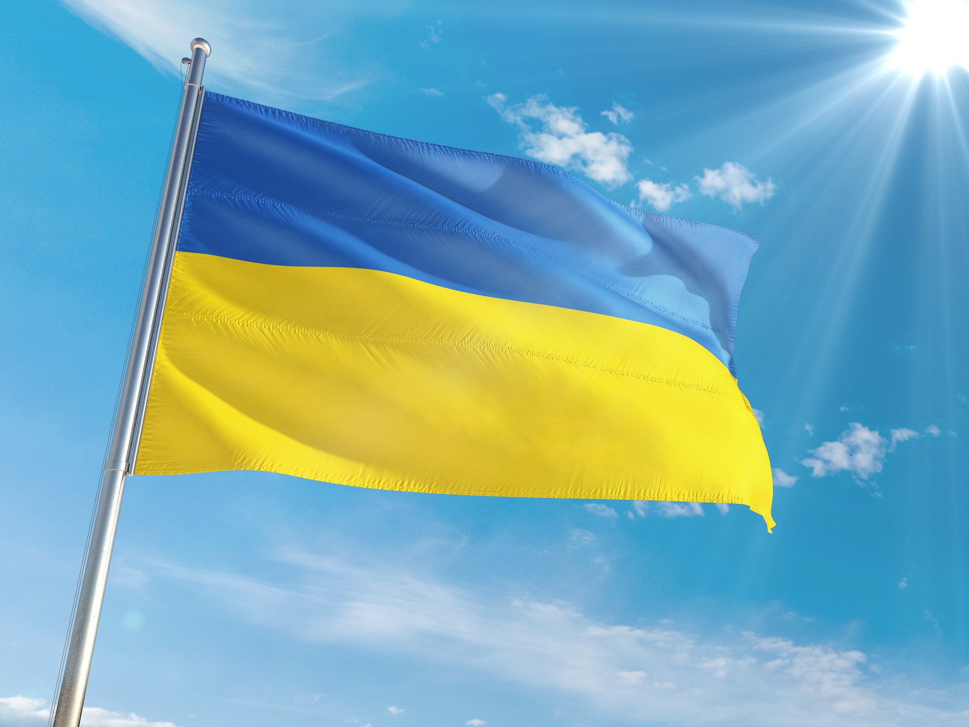 Die Flagge der Ukraine