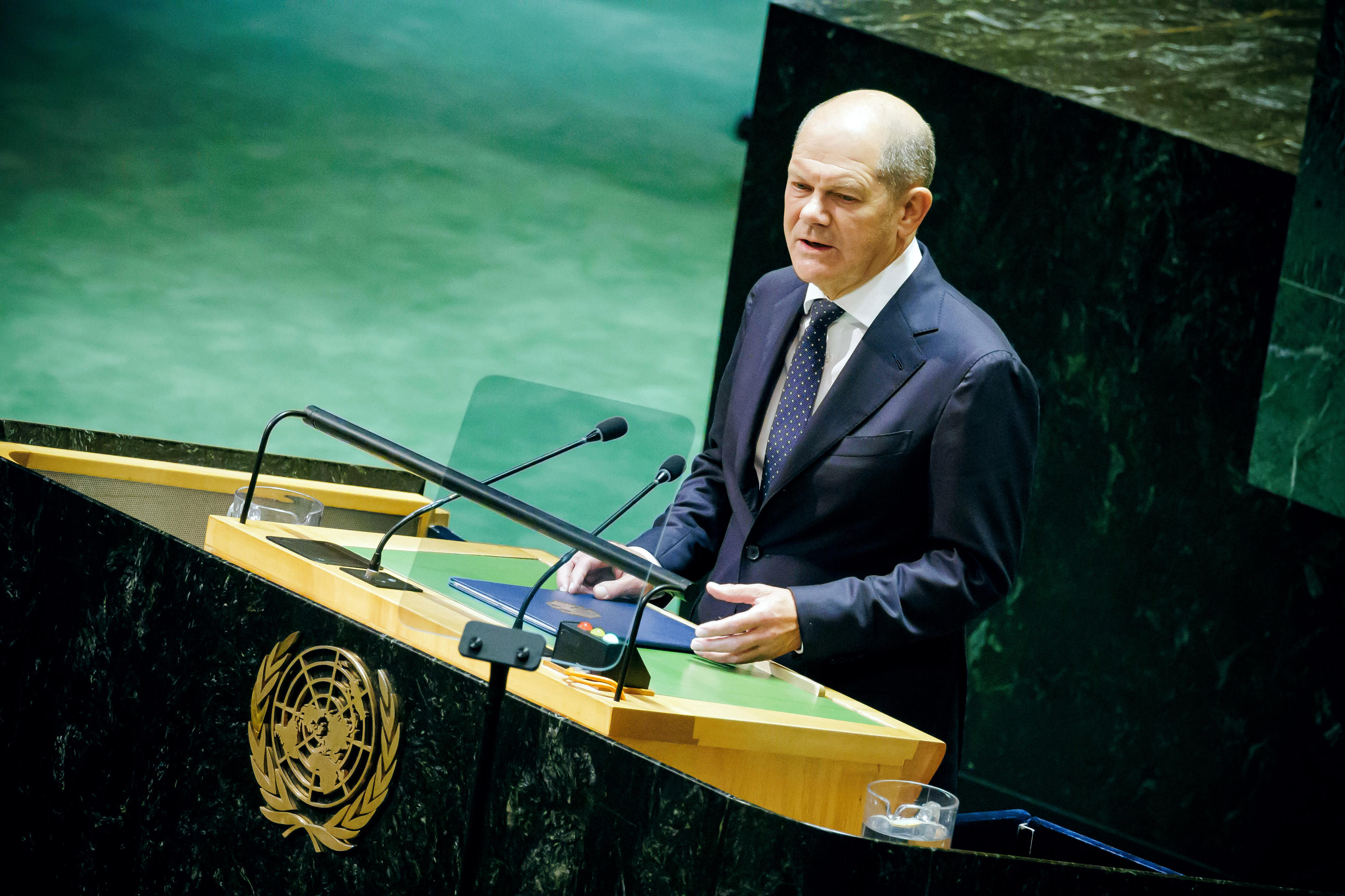 Bundeskanzler Olaf Scholz spricht am 19. September vor der UN-Generalversammlung in New York