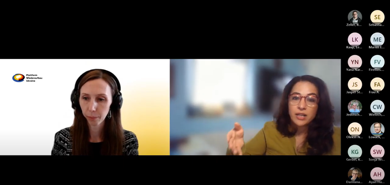 Standbild eines Videocalls mit Rachel Baig und Katharina Lehner