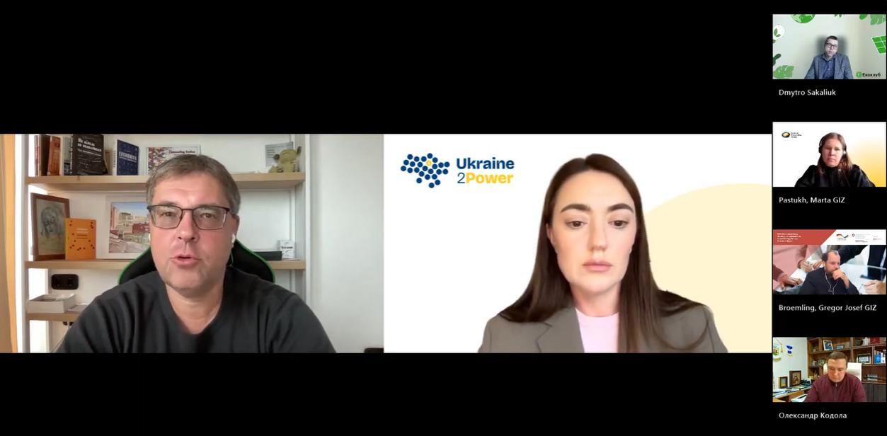 Standbild eines Videocalls mit Oleksandr Kharchenko und Nataliia Fiebrig