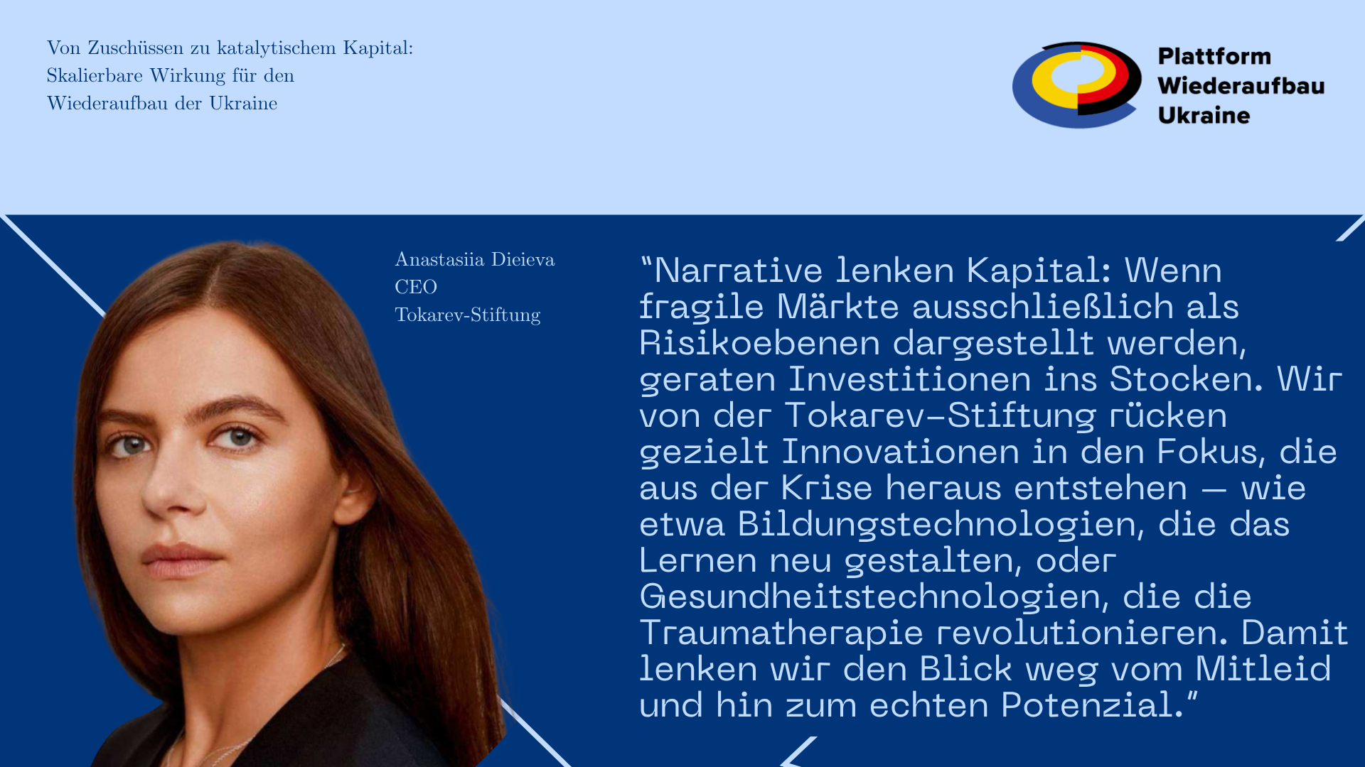 Grafik von einer Frau mit einem Zitat rechts daneben.