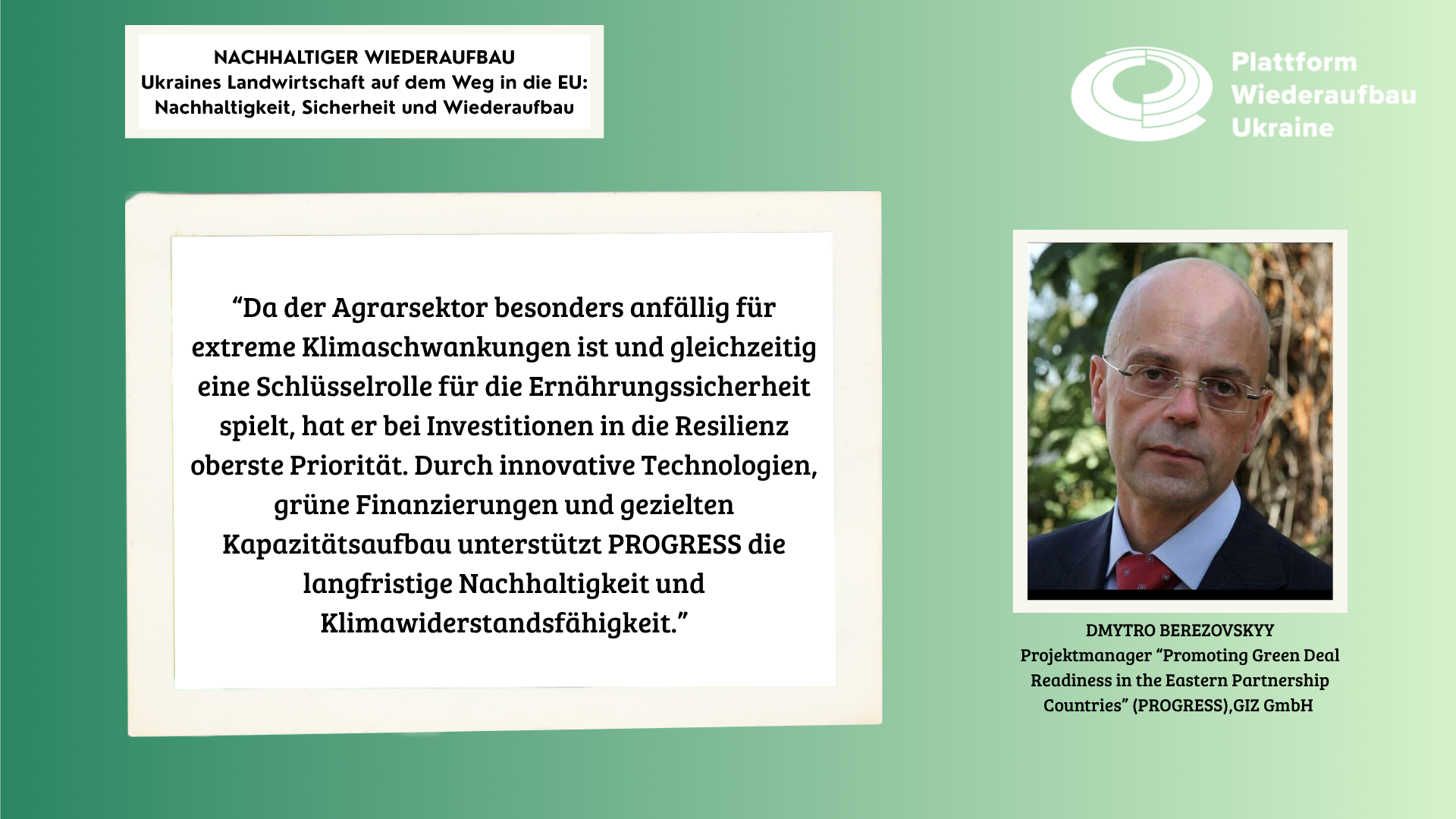 Grafik mit einer Portrait von einem Mann rechts und einem Zitat links.