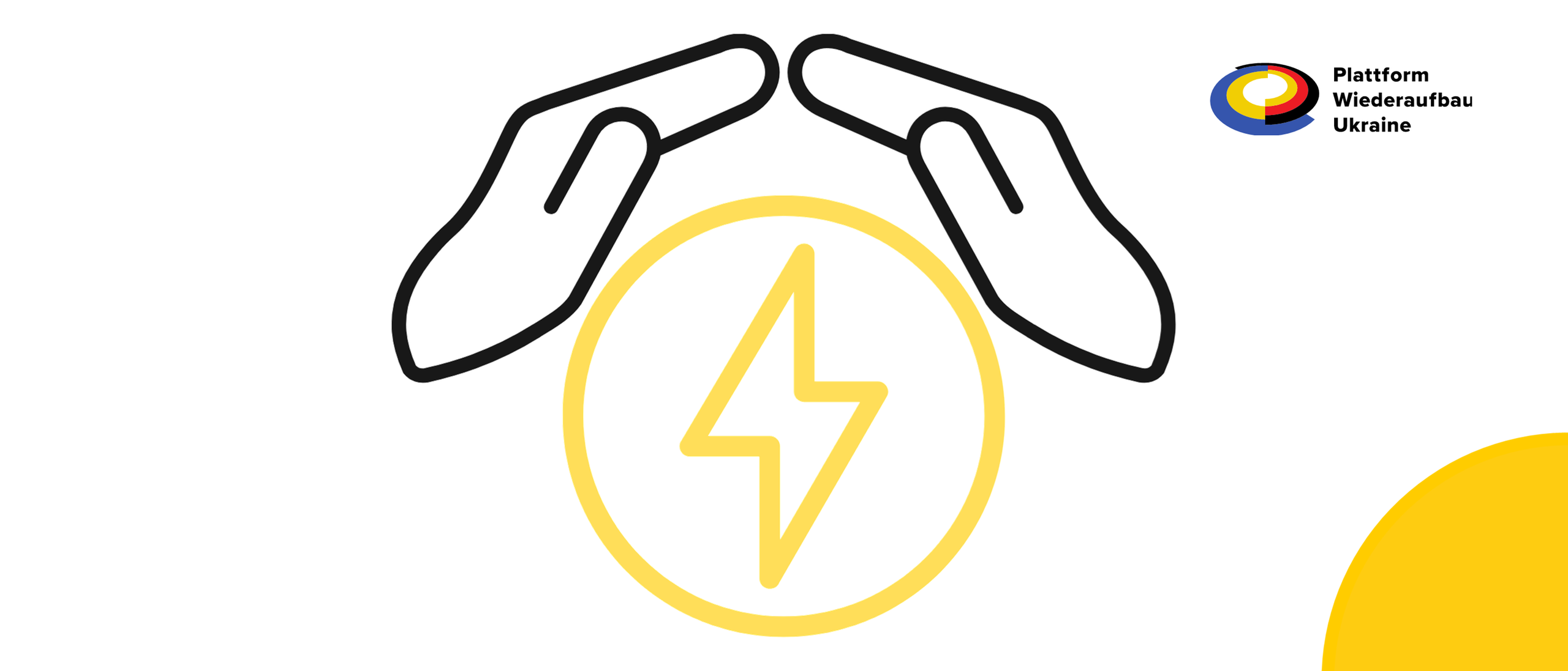 Hände über Energie-Icon